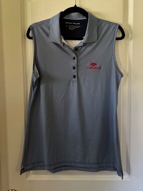 Peter Millar Top of the Rock Wine Golf Shirt - Size L